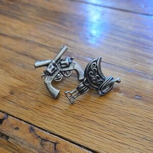 Silver Western-Themed Pins